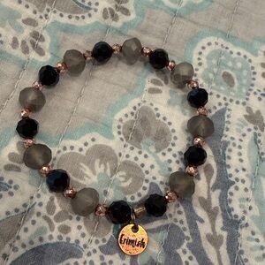 Erimish Black and Gray Beaded Bracelet